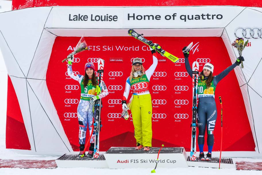 4 dicembre 2016 sempre a Lake Louise in SuperG arriva la terza medaglia questa volta di bronzo (Reuters)
